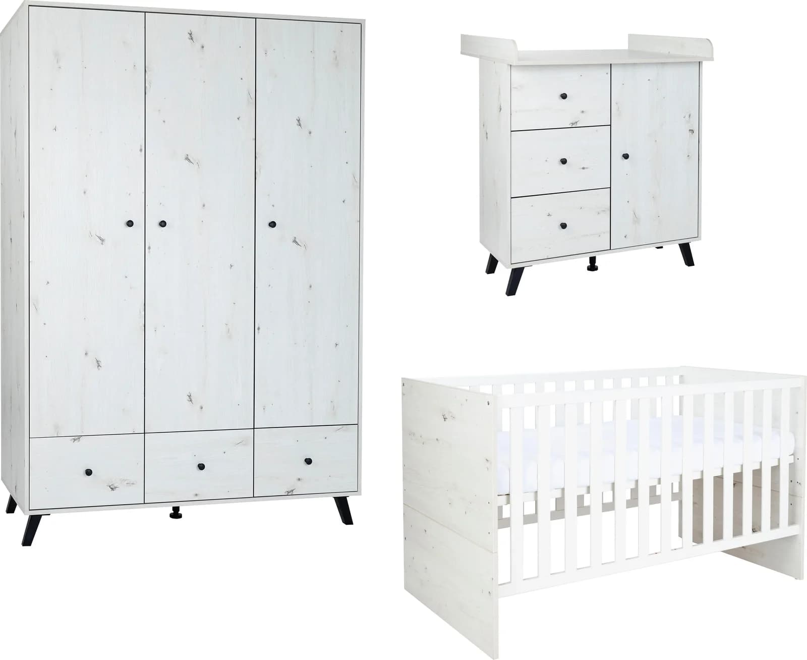 Arthur Berndt Babyzimmer Set Lavea 3-teilig Weiß Braun - Bild 2