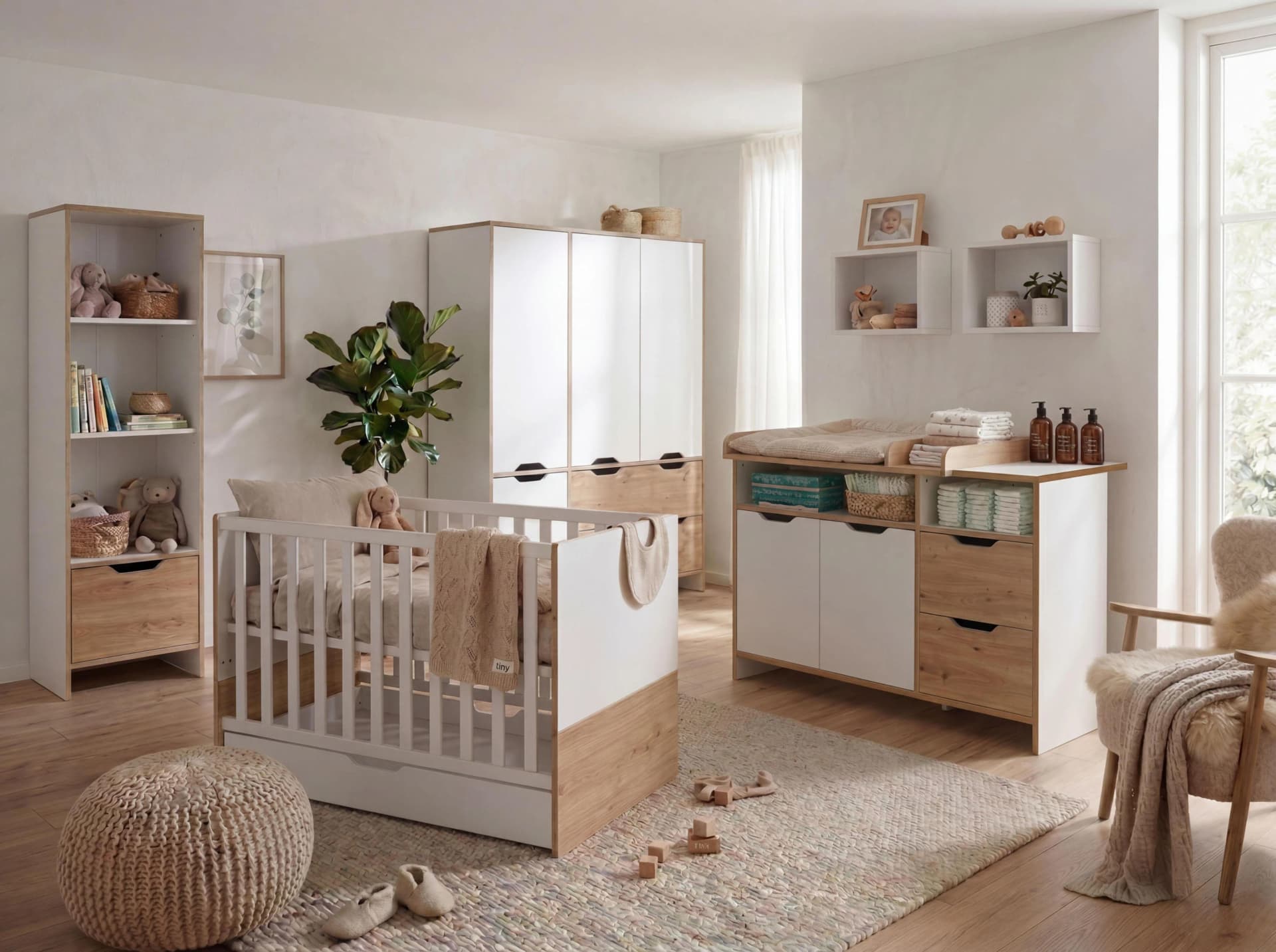 Arthur Berndt BABYZIMMER Mega-Set Maxim 7-tlg. Braun/Weiß