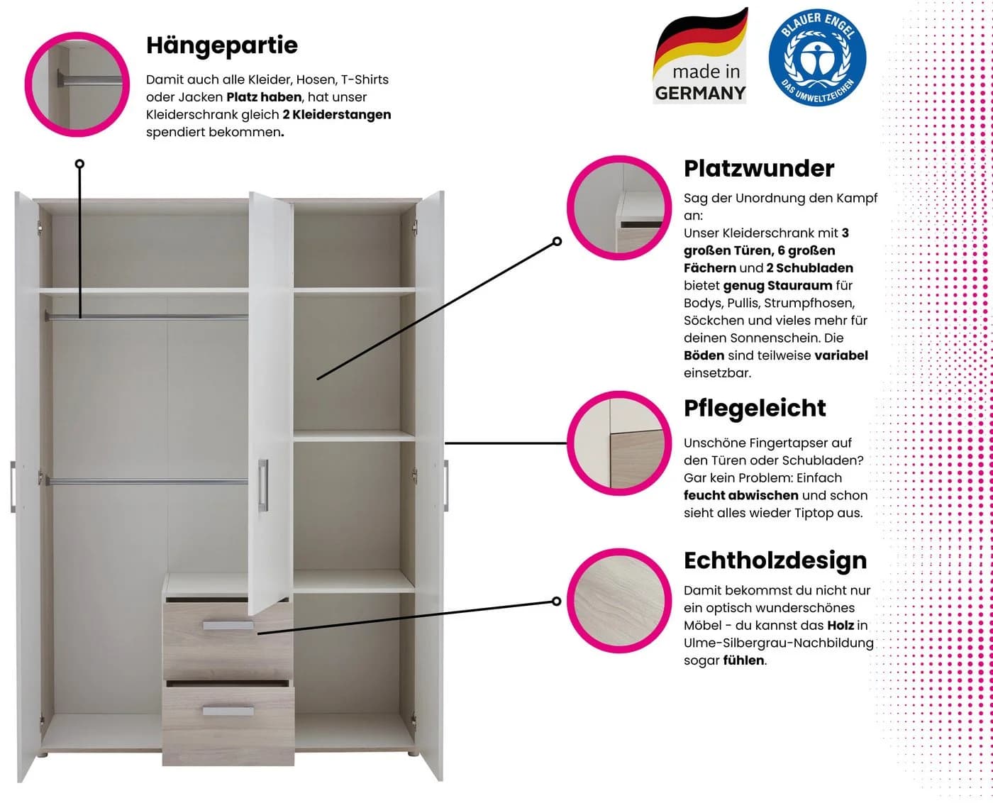 HOME AFFAIRE Babyzimmer-Komplettset Geert Grau/Weiß 4-teilig - Bild 5