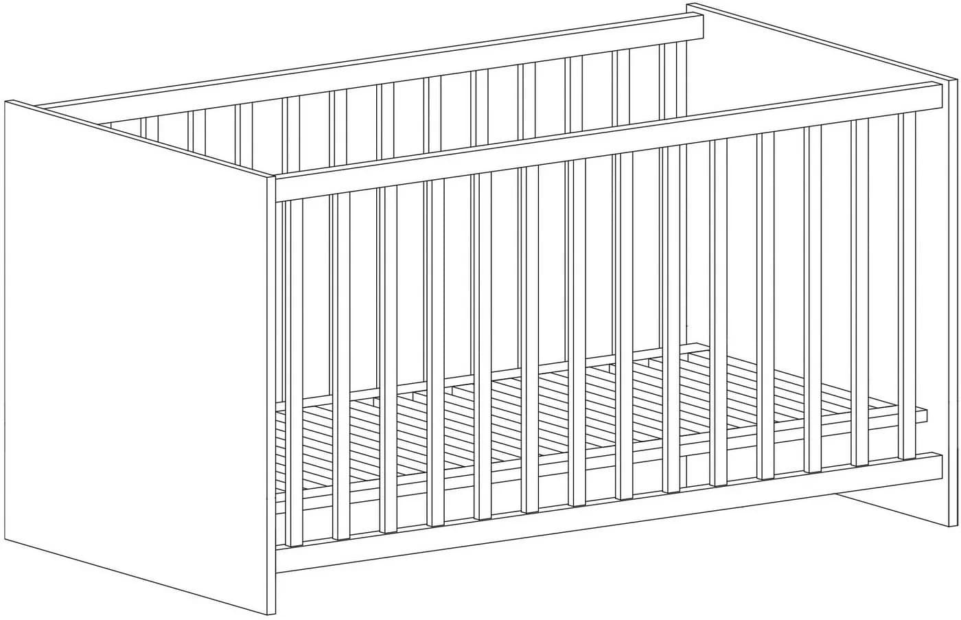 arthur berndt Babybett Bente, Gitterseiten Massivholz, 4-fach höhenverstellbar - Bild 5