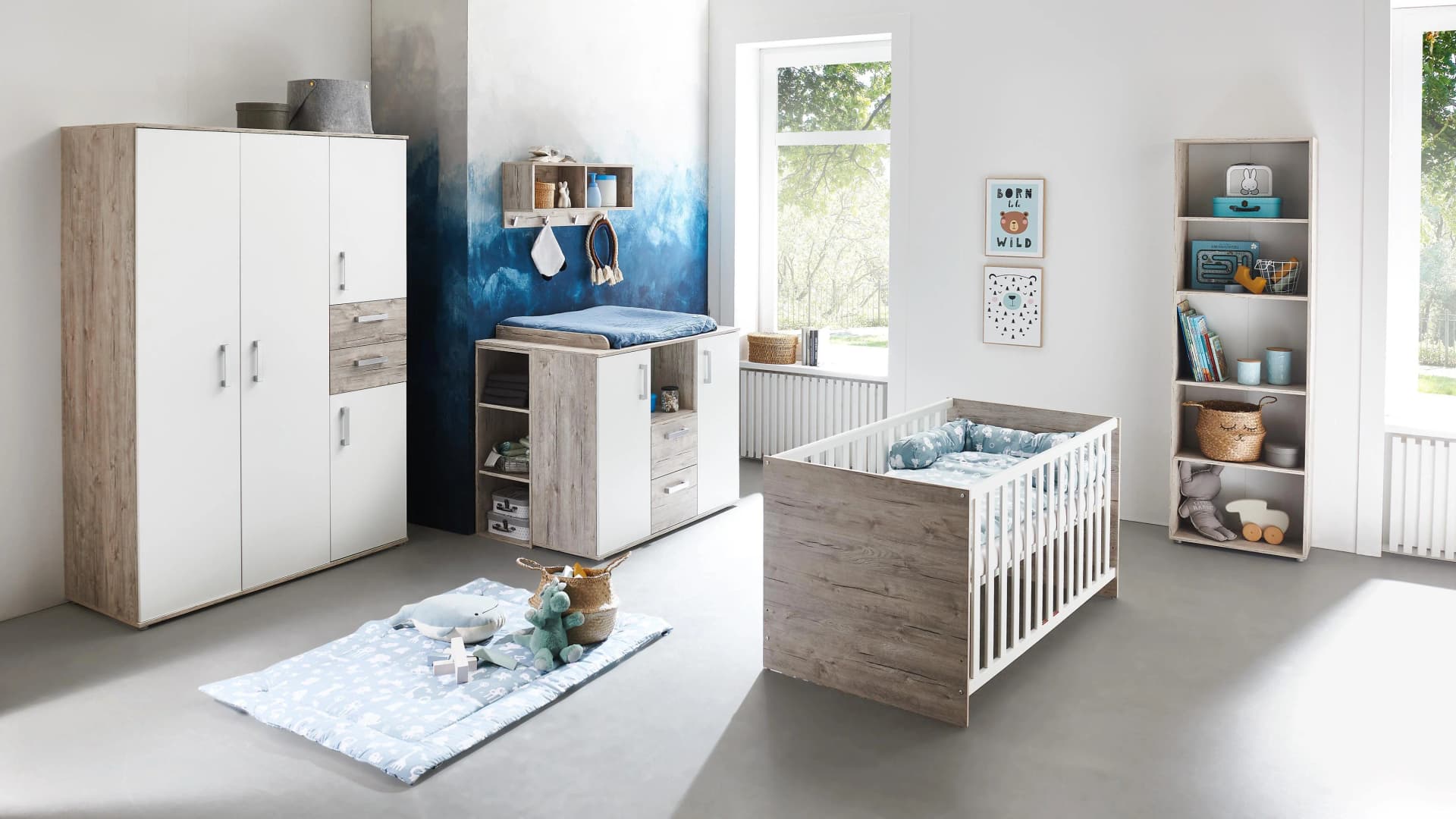 Arthur Berndt BABYZIMMER Mega-Set Bente 7-tlg. Braun/Weiß