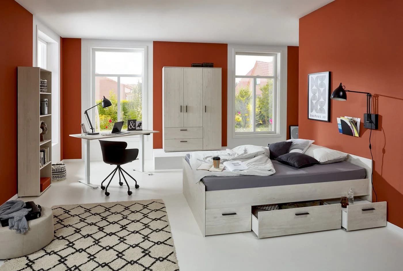 Arthur Berndt Jugendzimmer-Set Mathea 4-teilig Nordic-Wood Weiß