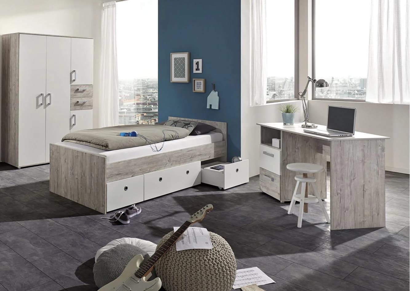 Arthur Berndt Jugendzimmer-Set Bente 2-teilig Eiche-Sand/Weiß Nachbildung