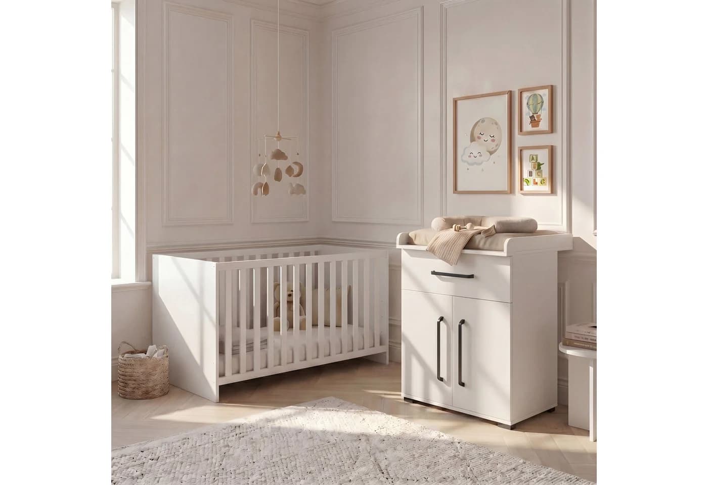 arthur berndt Babybett Essentials Weiß Mitwachsend 4-fach höhenverstellbar - Bild 3