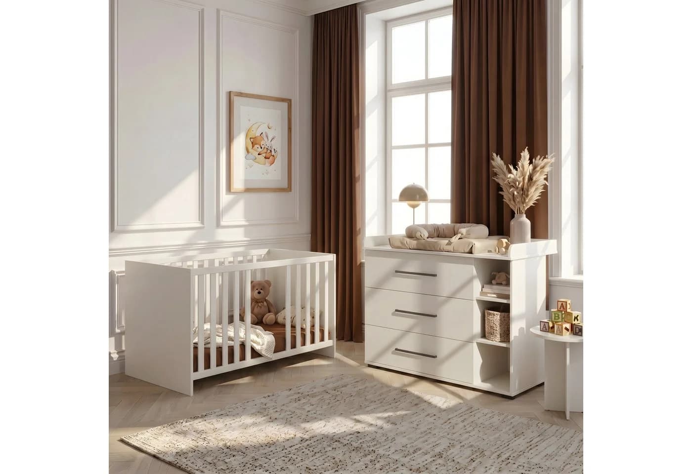 arthur berndt Babybett Essentials Weiß Mitwachsend 4-fach höhenverstellbar - Bild 4