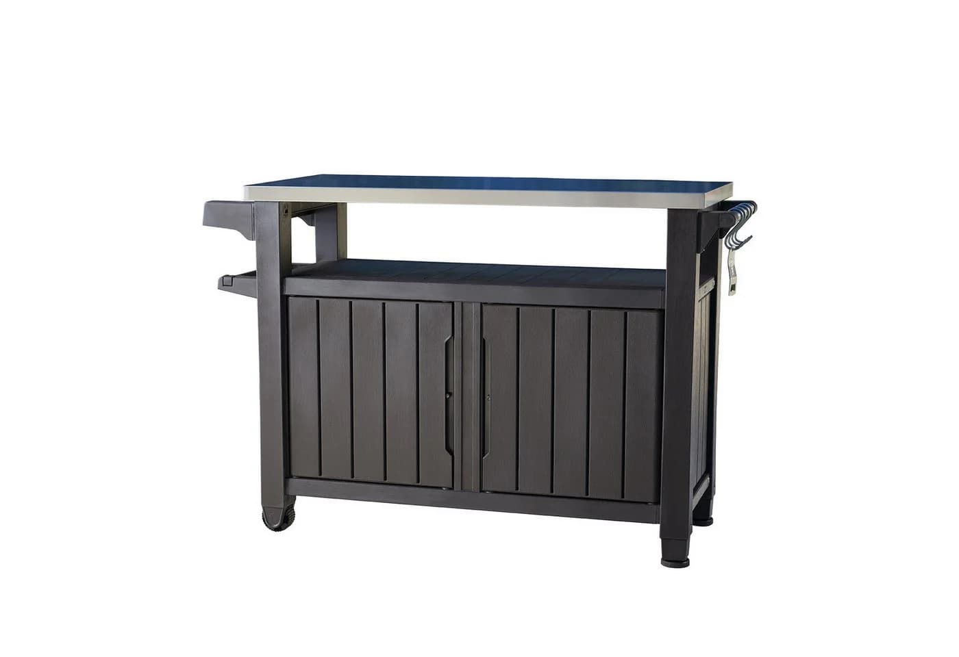 Keter Grillablagetisch UNITY XL Anthrazit mit Edelstahlplatte