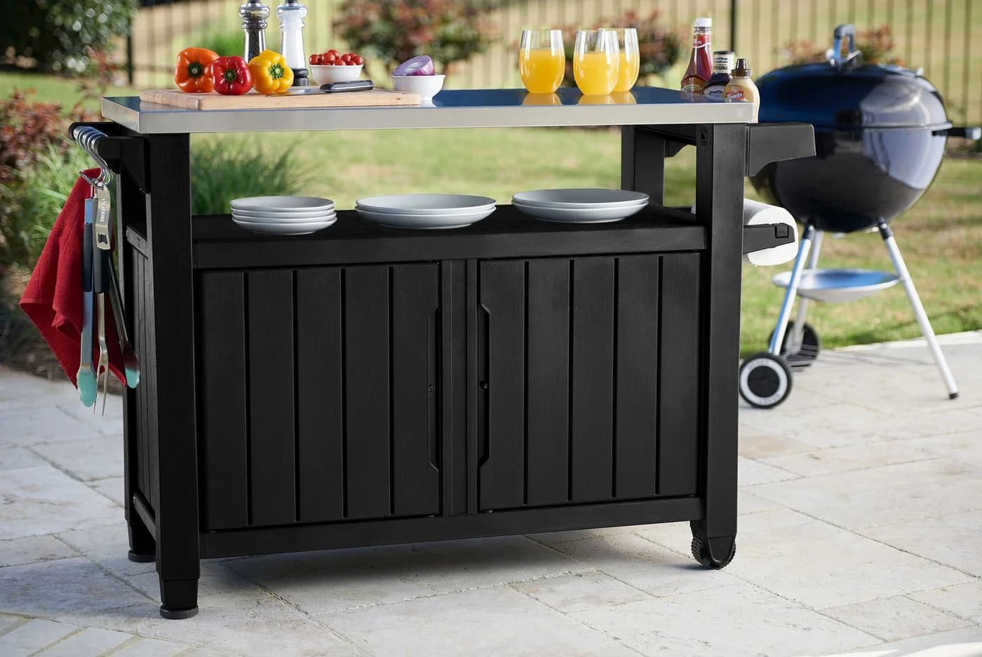 Keter Grillablagetisch UNITY XL Anthrazit mit Edelstahlplatte - Bild 5