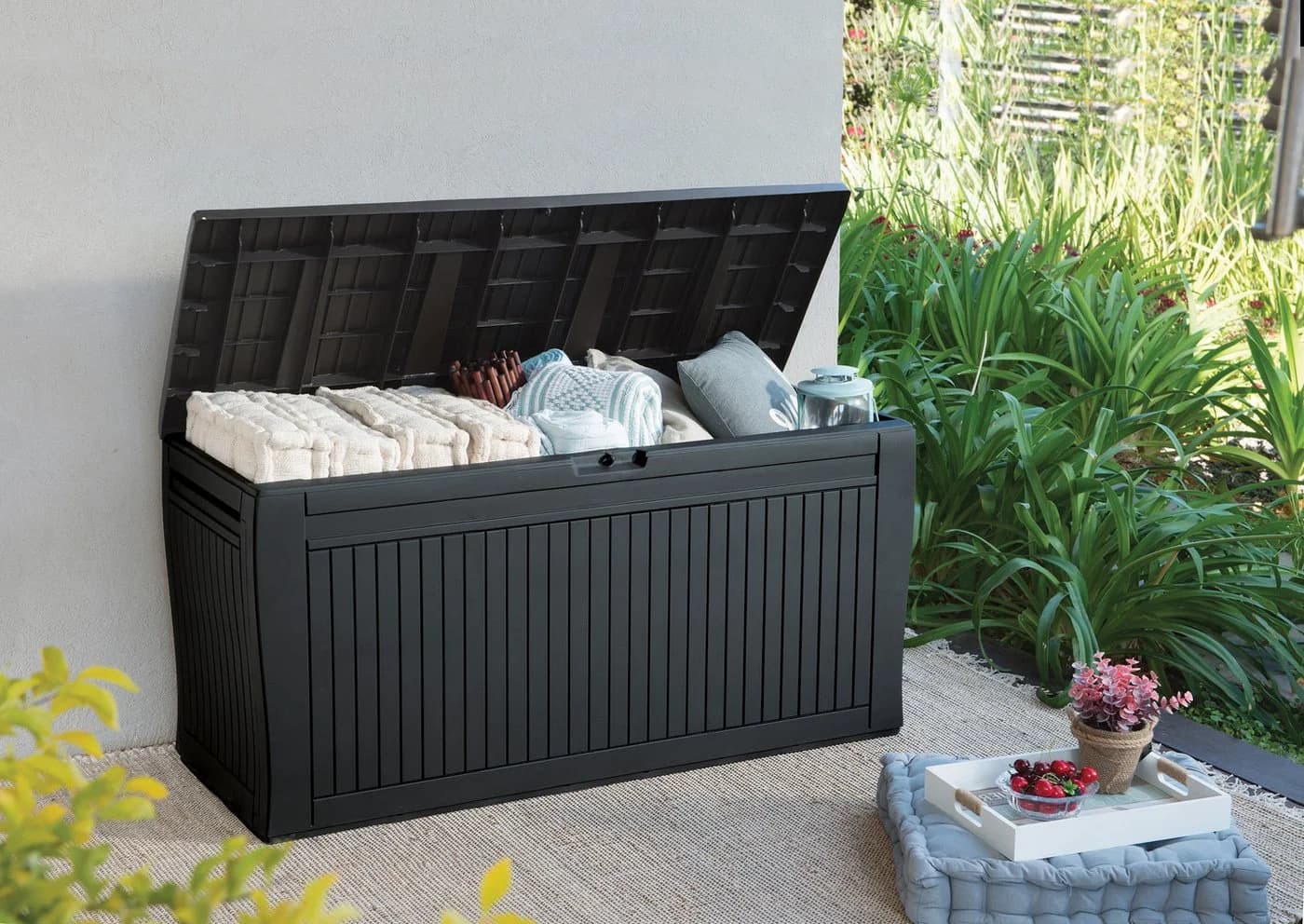 Keter Gartenbox Comfy 270L Anthrazit Braun Aufbewahrungsbox - Bild 3