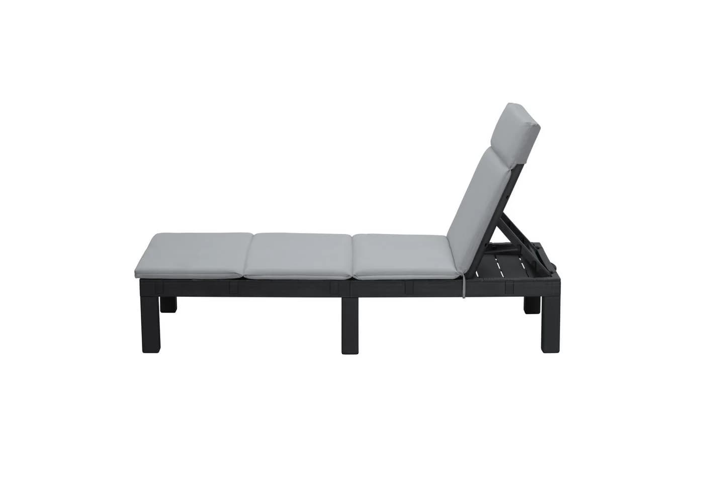 Koll Living Gartenliege Miami Anthrazit mit grauer Auflage - Bild 3