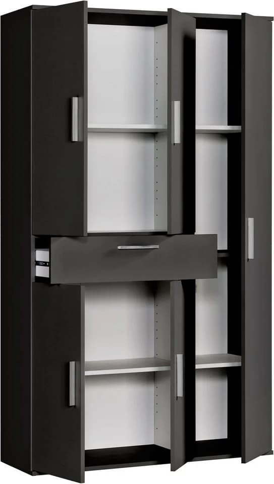 PROCONTOUR Mehrzweckschrank Clara Anthrazit mit verstellbaren Böden - Bild 5