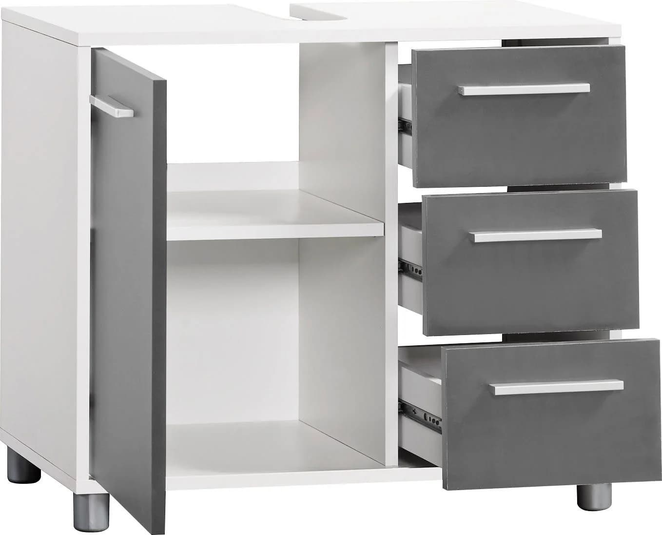 PROCONTOUR Betty Waschbeckenunterschrank Weiß/Anthrazit