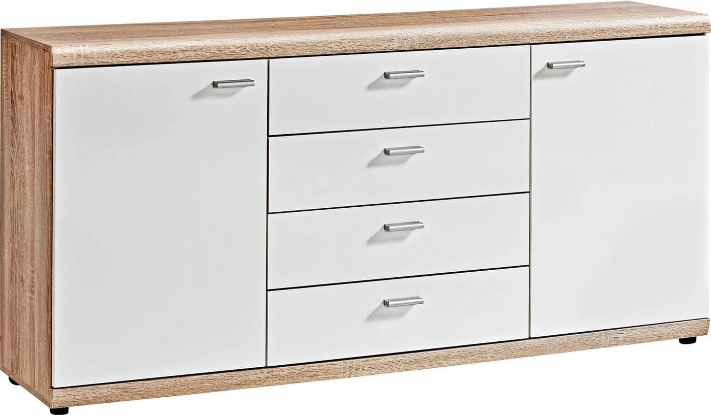 Kommode PROCONTOUR Sun BESTSELLER Weiß Eichefarbe 4 Schubladen