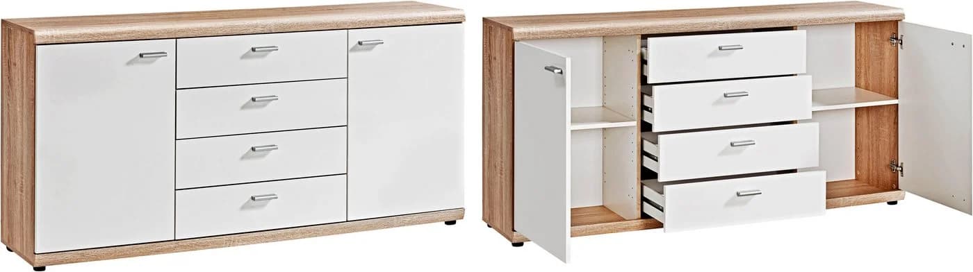 Kommode PROCONTOUR Sun BESTSELLER Weiß Eichefarbe 4 Schubladen - Bild 2