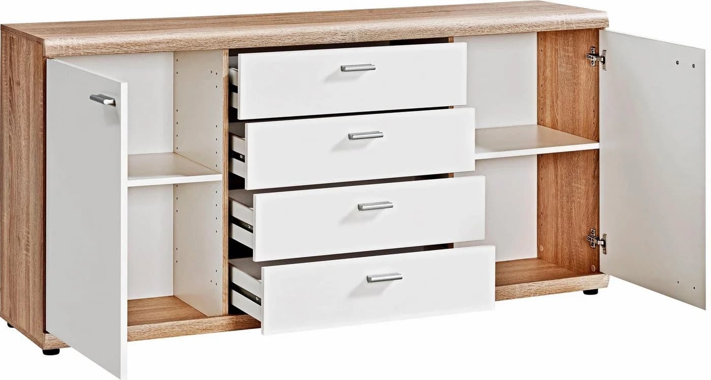 Kommode PROCONTOUR Sun BESTSELLER Weiß Eichefarbe 4 Schubladen - Bild 5