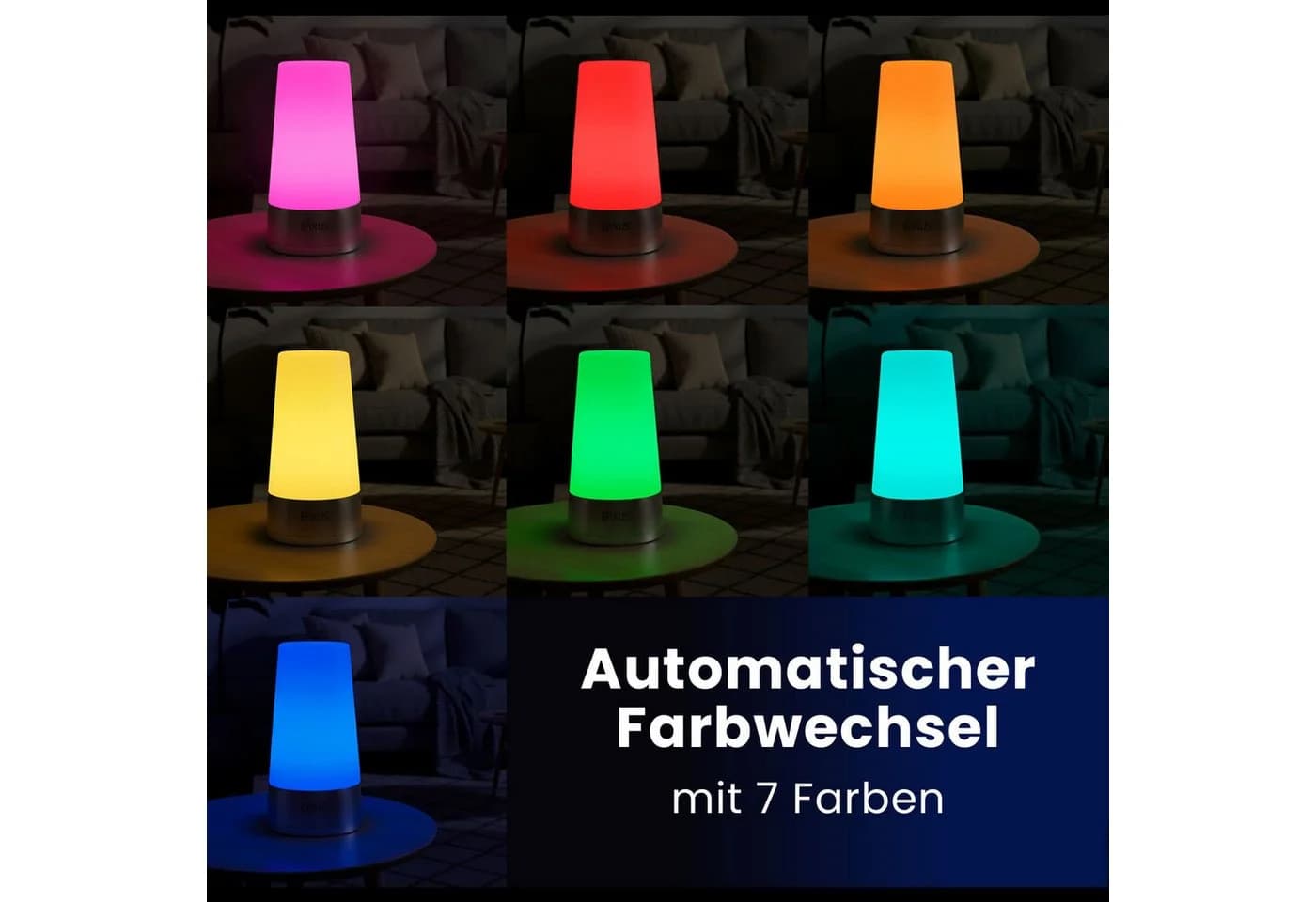 EAXUS LED Tischleuchte Stimmungslicht RGB-Farbwechsel Nachtlicht