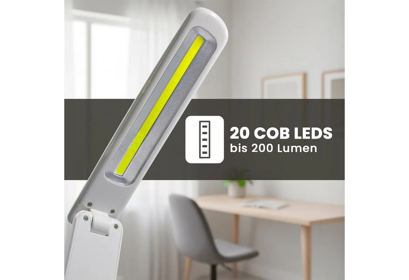 EAXUS LED Schreibtischlampe Weiß Touch Dimmbar 3 Stufen - Bild 3