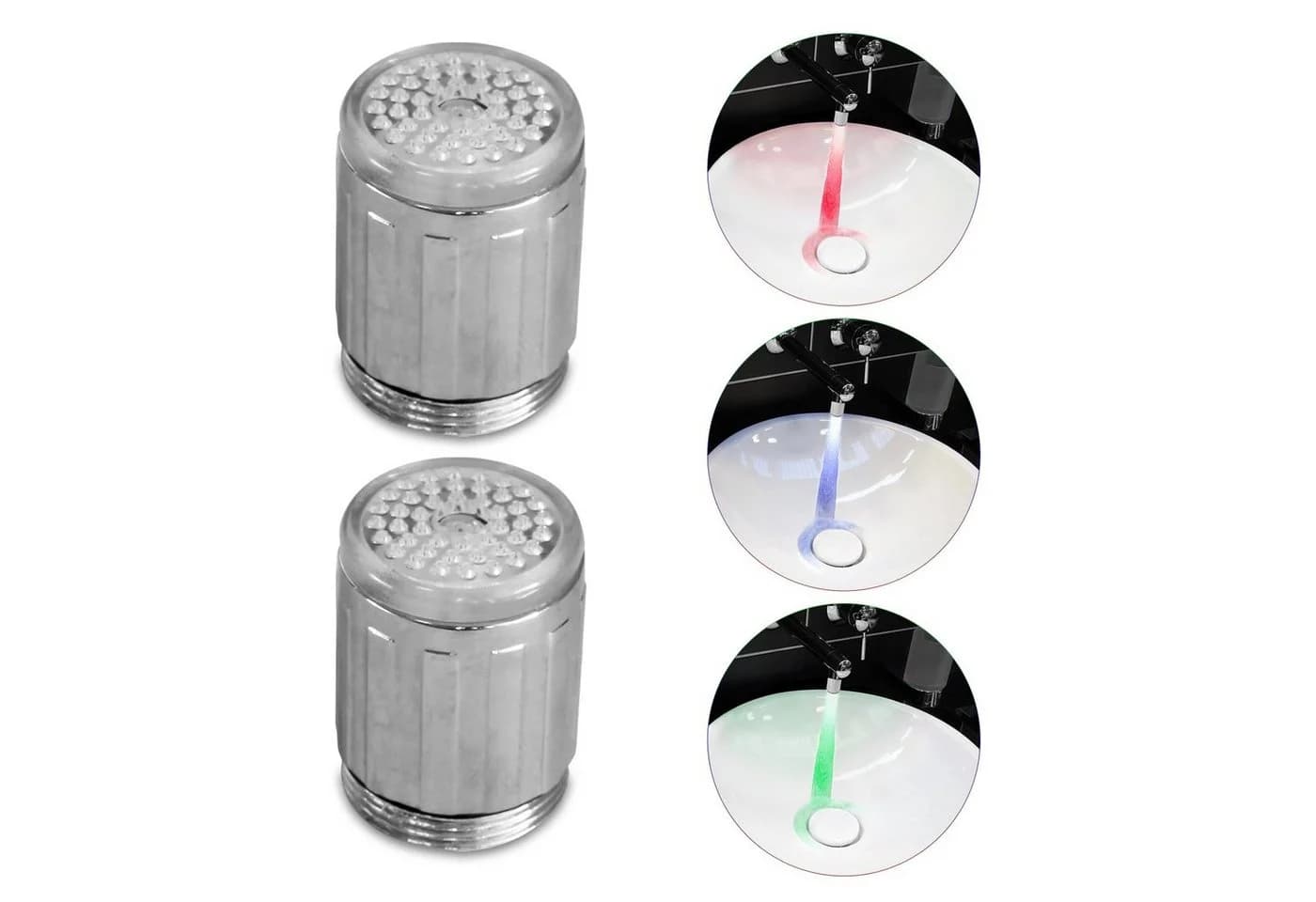 EAXUS LED Wasserhahnaufsatz Chrom RGB Farbwechsel - Bild 2