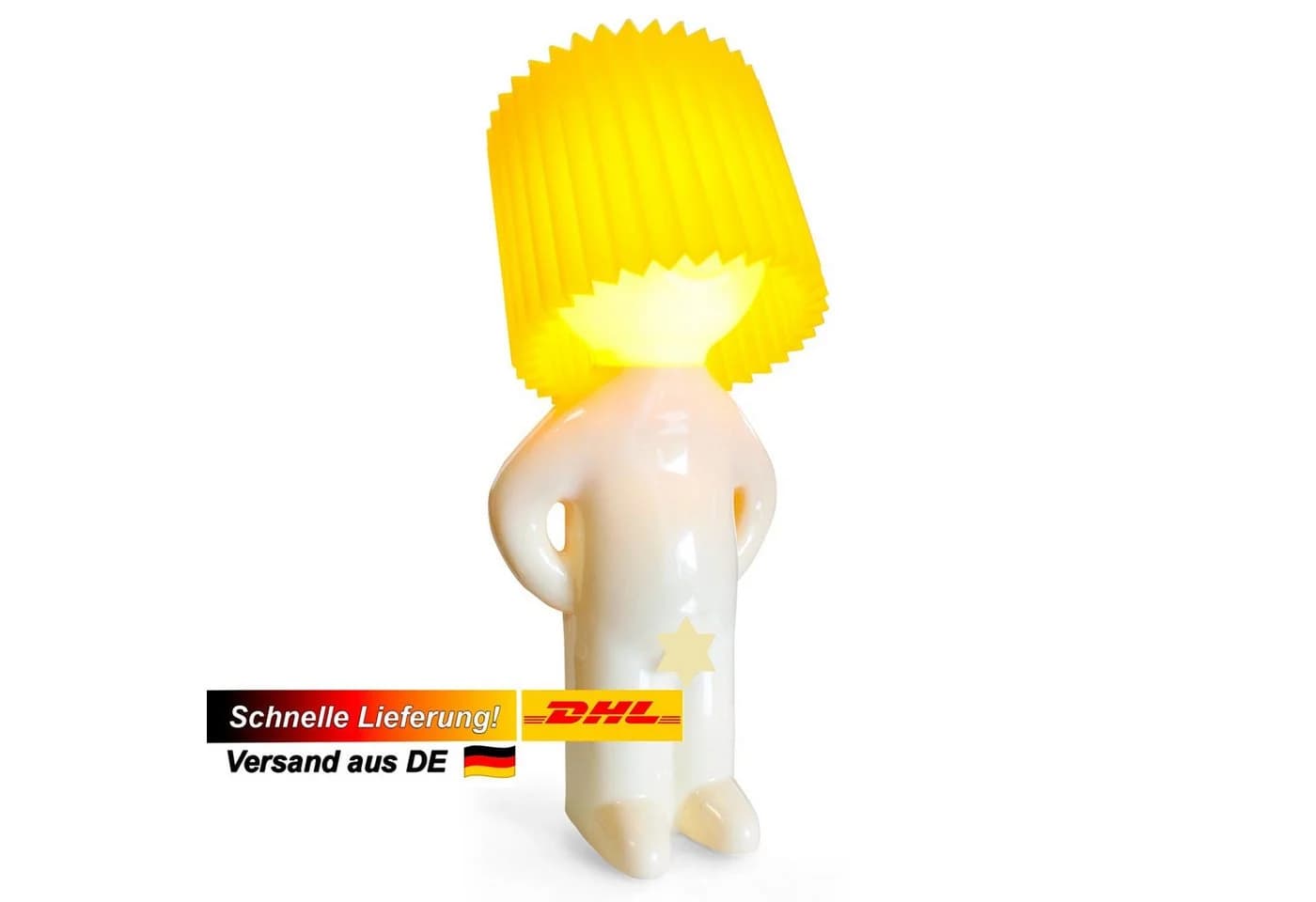 EAXUS LED Nachttischlampe Witzige LED Nachttischlampe Dekoleuchte Scherzgeschenk LED wechselbar Warmweiß Beleuchtetes Männchen mit Schniedel-Schalter