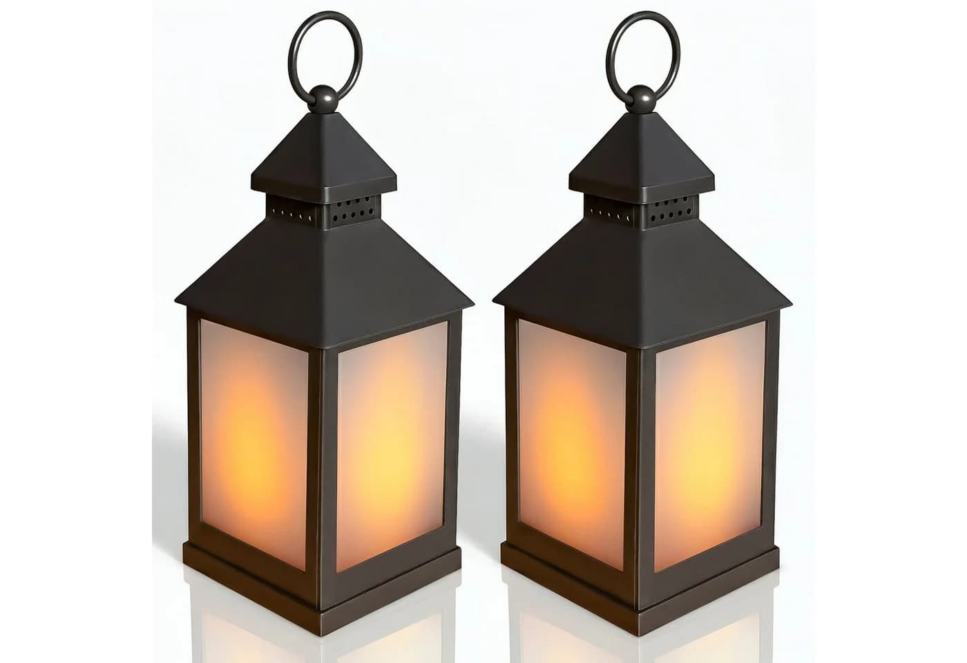 EAXUS LED Laterne mit Flammeneffekt Dunkelgrau Schwarz - Bild 2