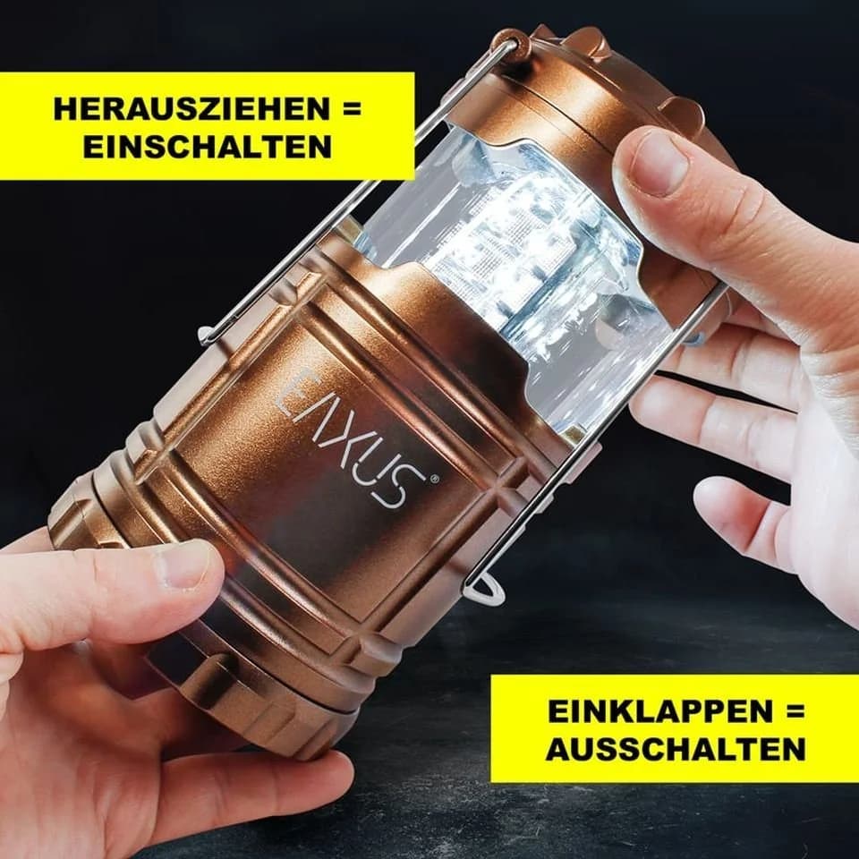 EAXUS Gartenleuchte 30 LED Campinglampe Kupfer Batteriebetrieben Ausziehbar - Bild 4