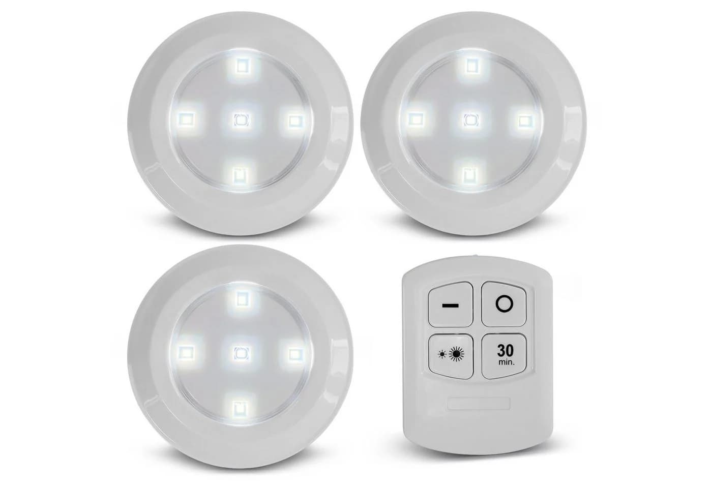 EAXUS LED Unterbauleuchte Batteriebetrieben mit Fernbedienung Timer Weiss - Bild 2