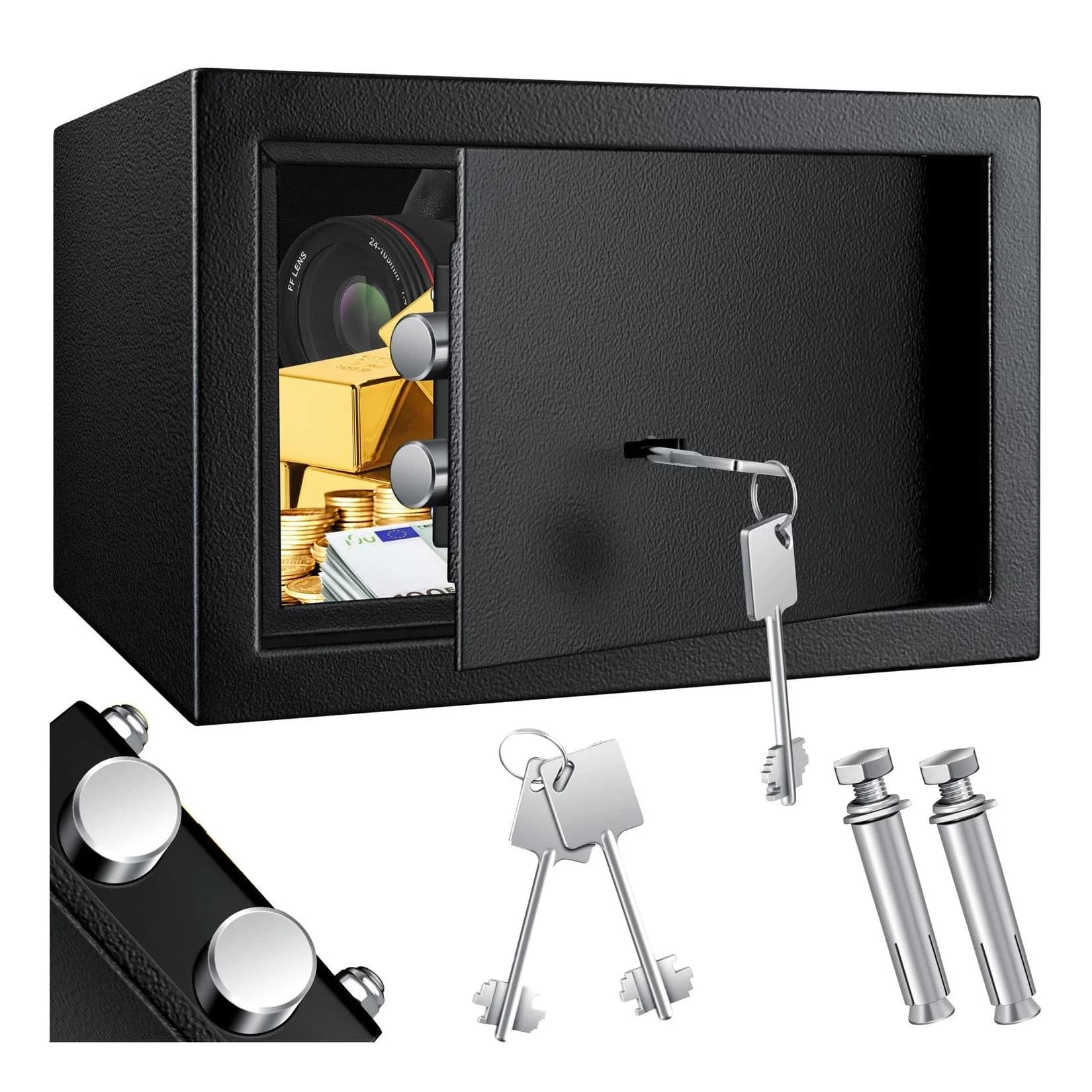 KESSER Möbeltresor mit Doppelbartschloss, Safe Tresor Geldschrank Boden-Wandtresor