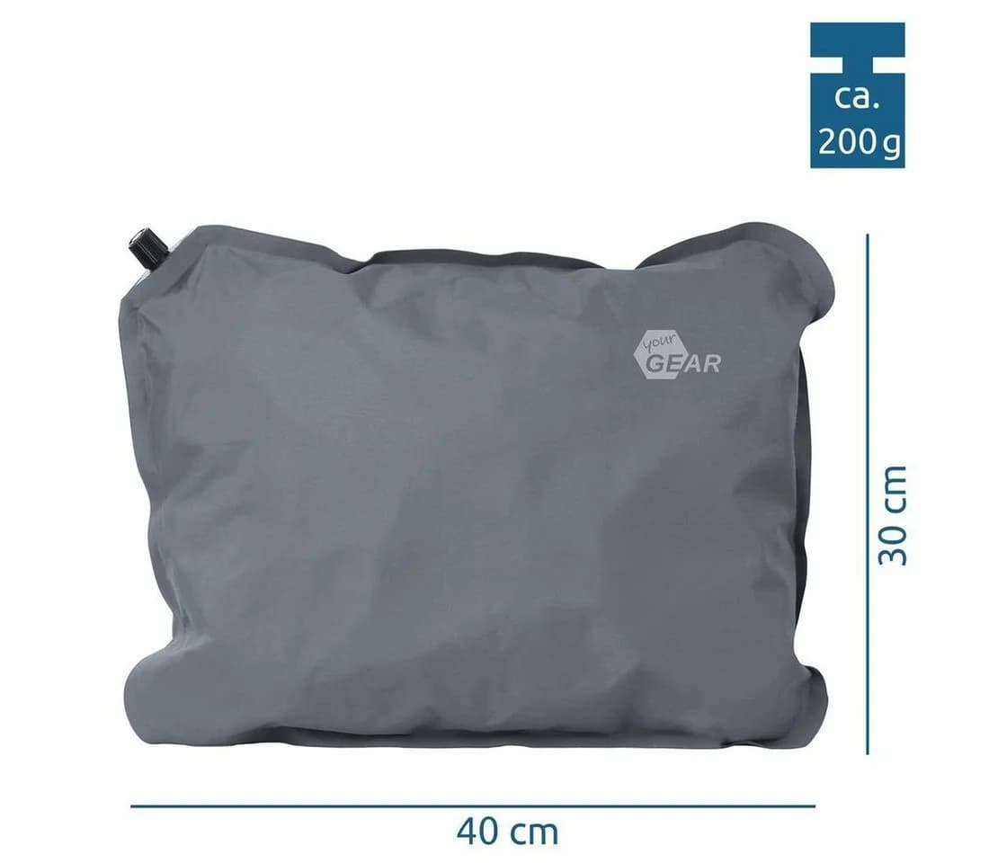yourGEAR Reise-Kissen Set 2x Relax Kopfkissen 40x30cm Aufblasbar