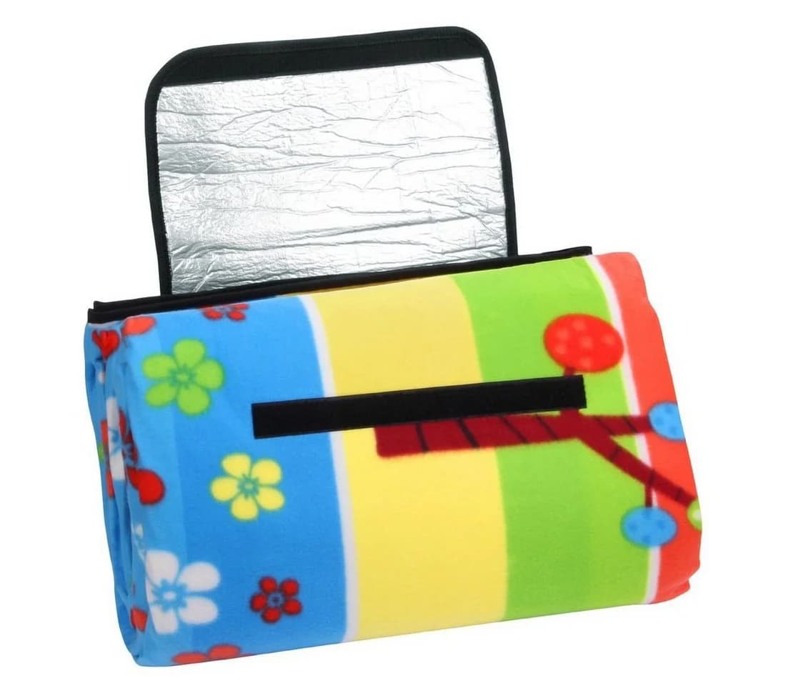 yourGEAR Kids XL Picknickdecke 200x200 Camping Fleece Decke wasserdichte & isolierte Stranddecke