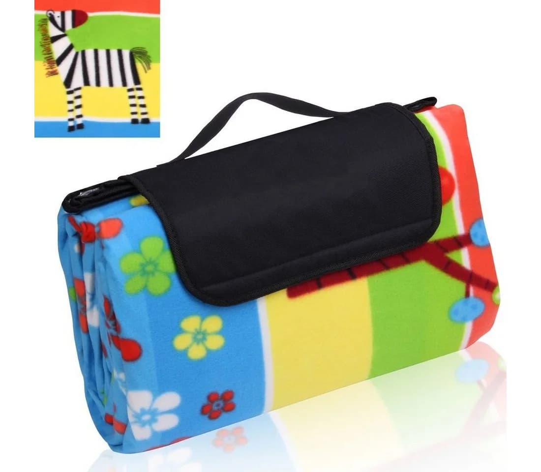 yourGEAR Kids XL Picknickdecke 200x200 Camping Fleece Decke wasserdichte & isolierte Stranddecke - Bild 2