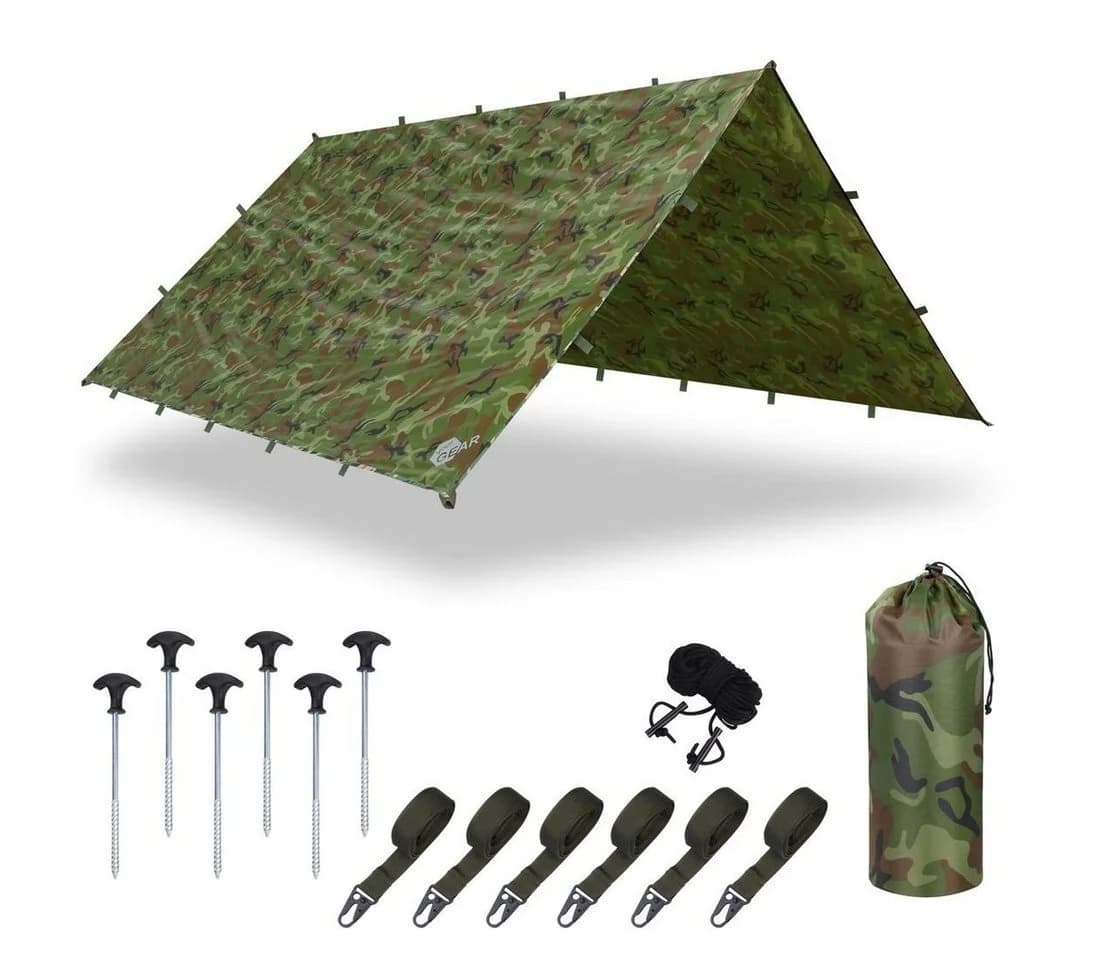 yourGEAR Bushcraft Tarp 3x3 Sonnensegel Camouflage UV50+ - Bild 2