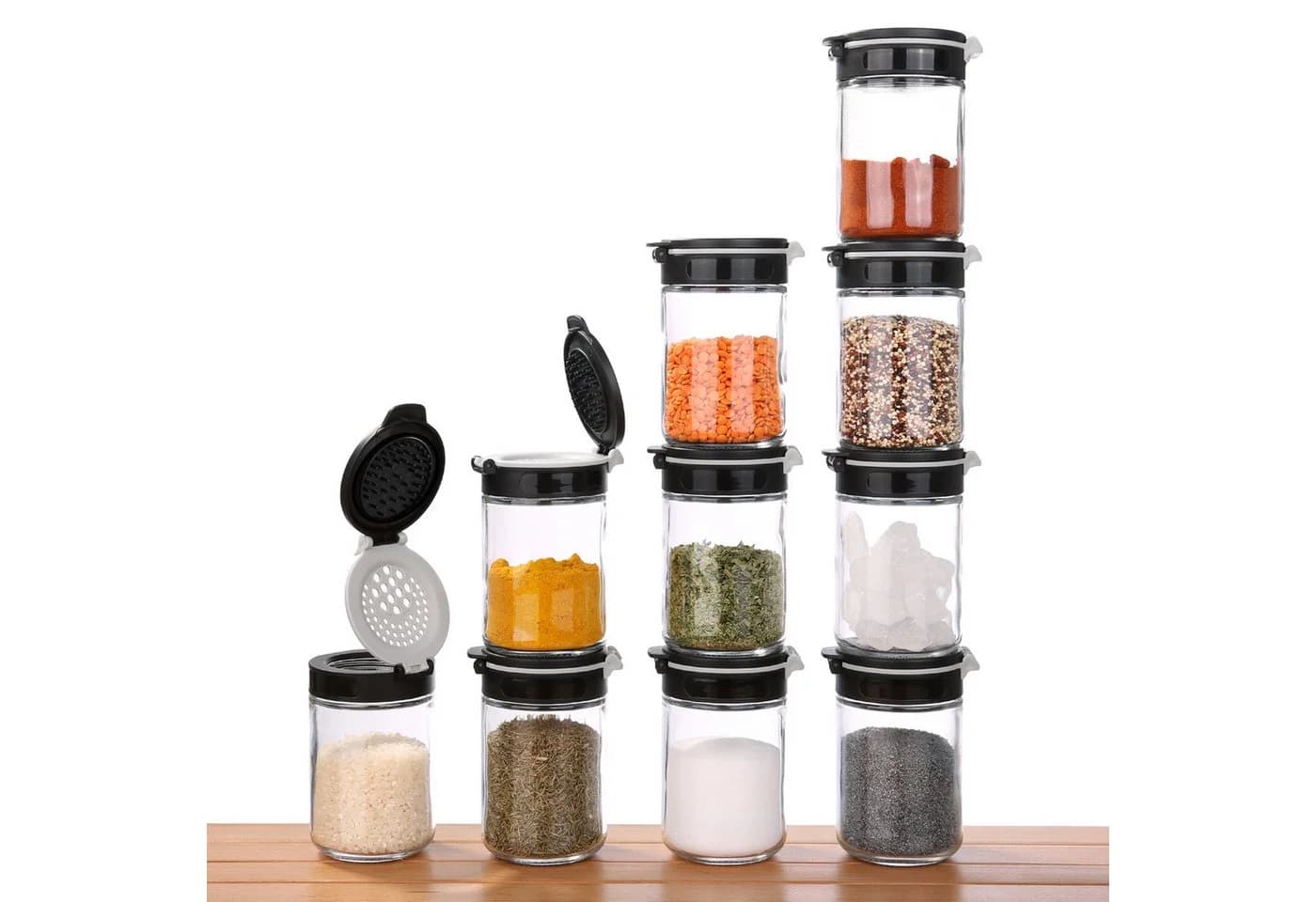 yourGEAR Gewürzglas-Set 10-tlg. Double-Flip 200 ml Glas - Bild 2