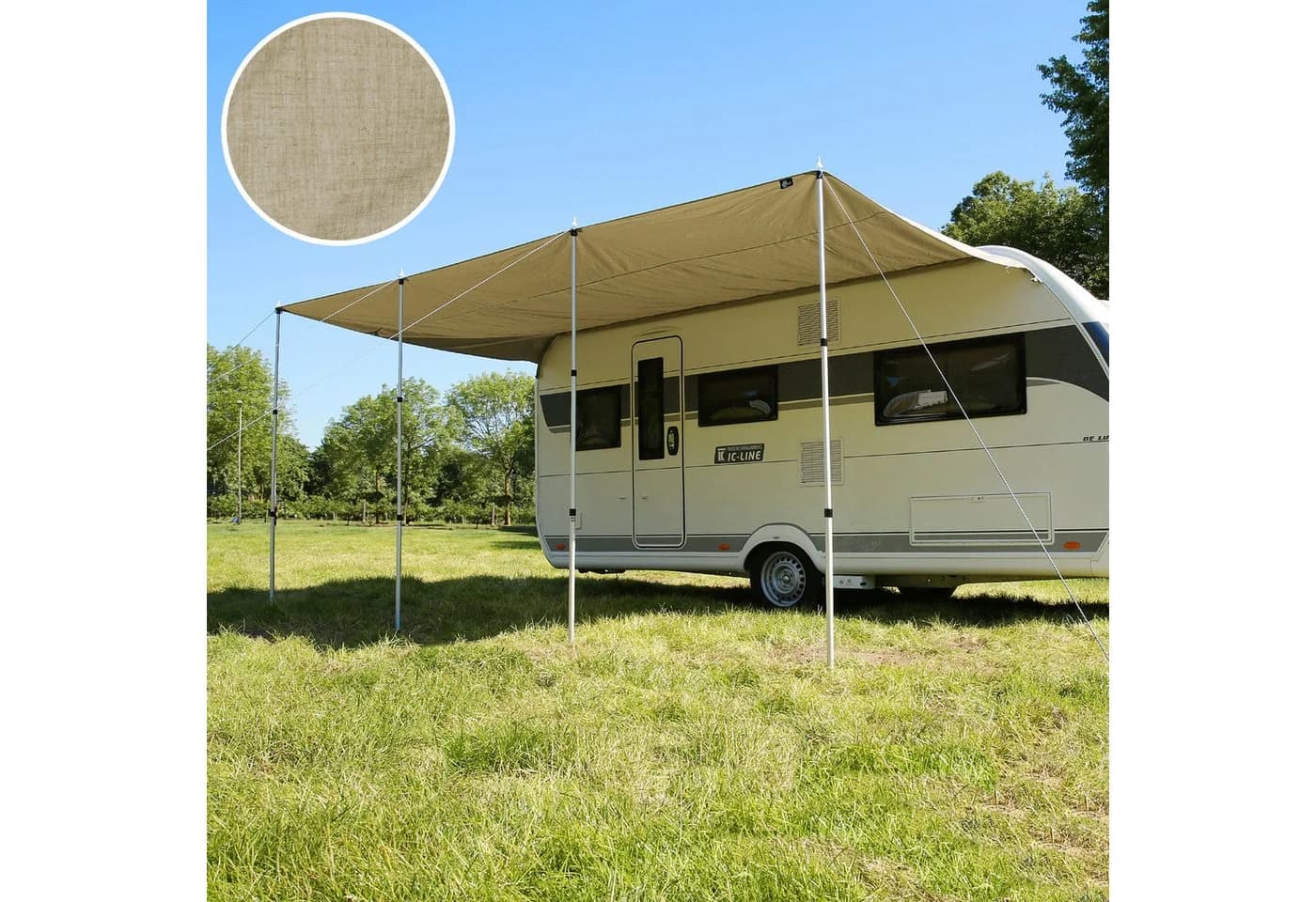 yourGEAR Sonnensegel Caravan Tarp 500x240 Beige Aluminium - Bild 2