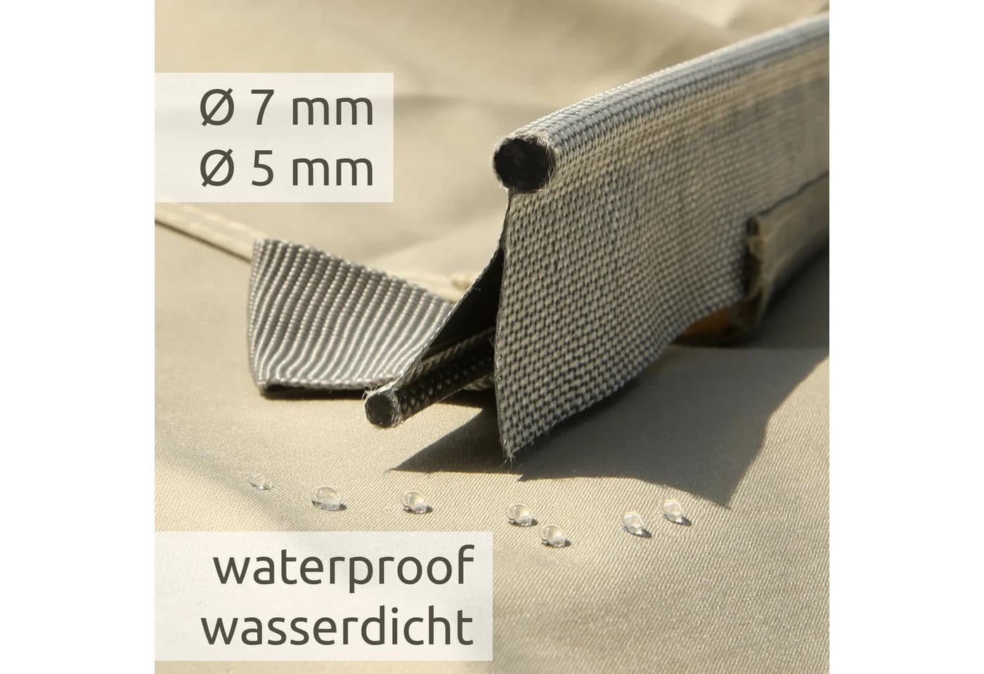 yourGEAR Sonnensegel Caravan Tarp 500x240 Beige Aluminium - Bild 4