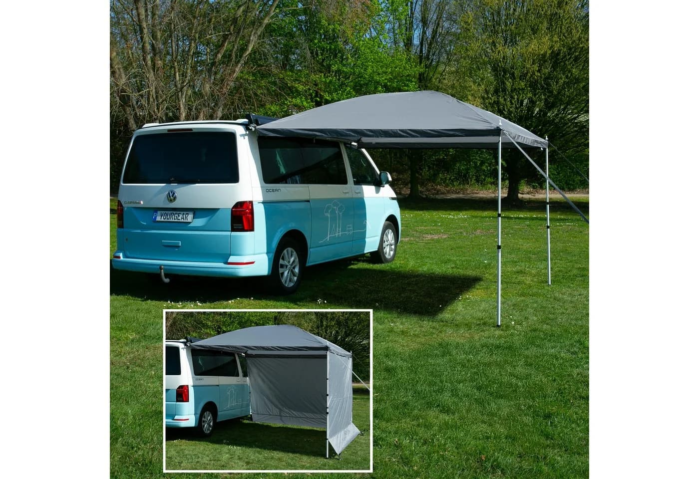 yourGEAR Sonnensegel Parasol Sonnendach Bulli Multivan Wohnmobil 2 Seitenwände - Bild 2