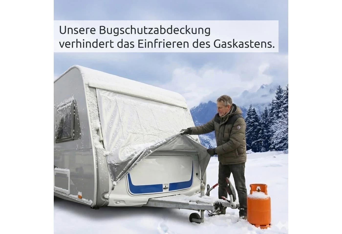 yourGEAR Thermo-Bugschutzplane Grau 185x160 cm für Wohnwagen - Bild 3