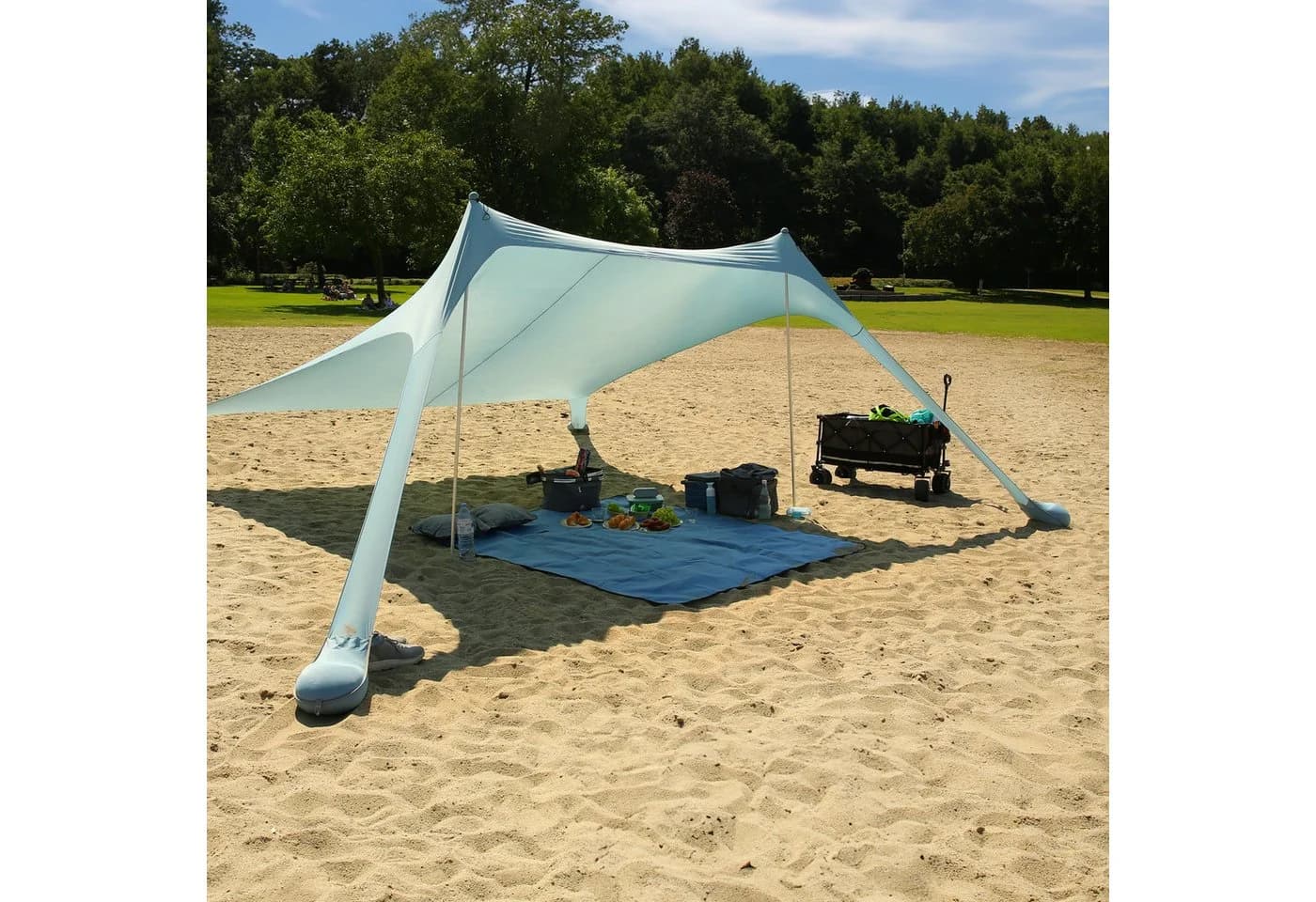 yourGEAR Sonnensegel Cameo Beach Shelter 3x3m UV50+ Blau - Bild 2