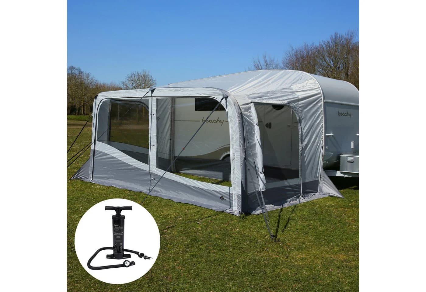 yourGEAR Brela Air 360 Aufblasbares Wohnwagenvorzelt Grau - Bild 2