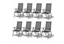 Mojawo 8er Set Klappstuhl Aluminium Textilene Anthrazit 7-fach verstellbar Bild 2