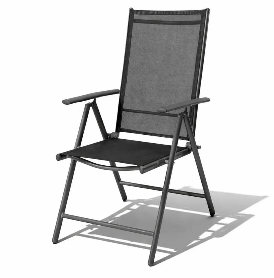 Mojawo 8er Set Klappstuhl Aluminium Textilene Anthrazit 7-fach verstellbar - Bild 3