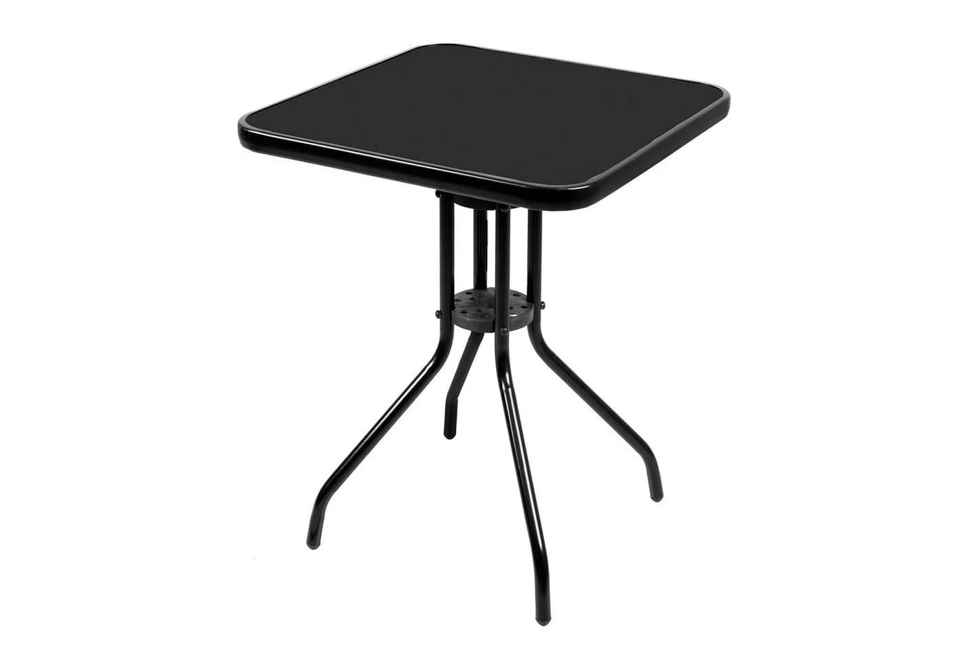 Mojawo Küchentisch Bistrotisch Glas Metall Schwarz