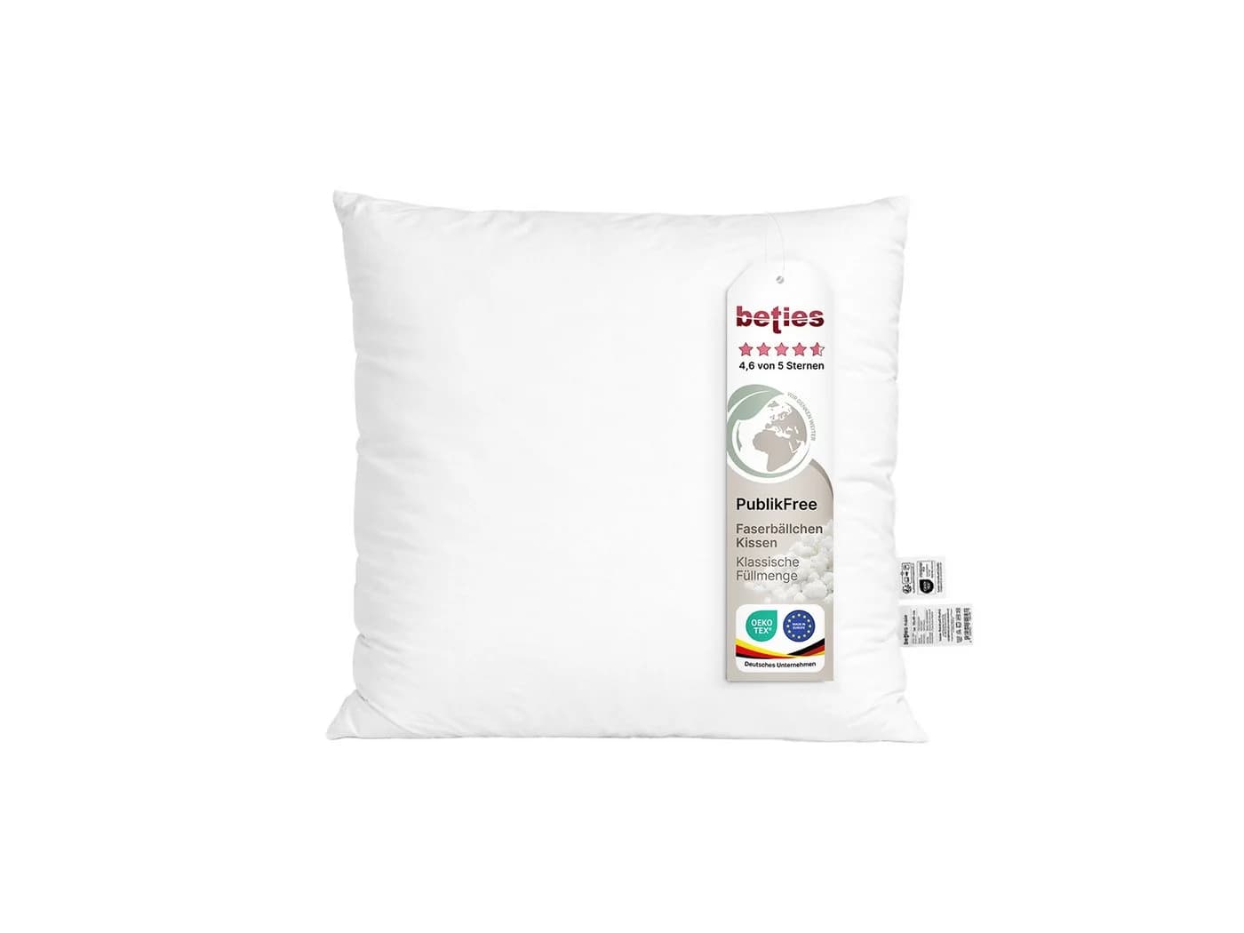 beties Kunstfaserkopfkissen PublikFree, Füllung: 100% Polyester Faserbällchen, Bezug: Baumwolle, Seitenschläfer, Rückenschläfer, Bauchschläfer - Bild 2