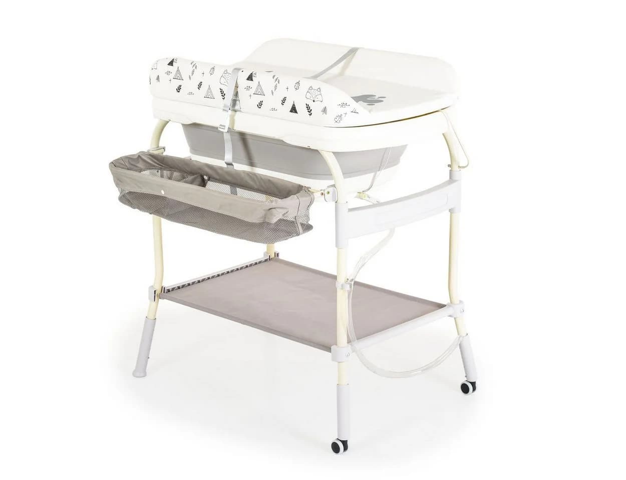 Babyshoppen Wickeltisch mit Badewanne 2in1 Garda Thermometer Räder - Bild 2