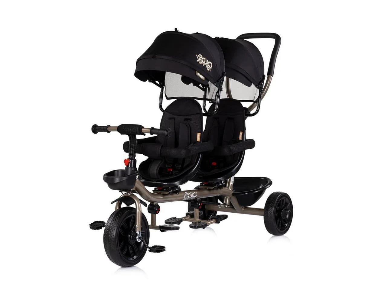 Babyshoppen Geschwisterdreirad Hip Hop Schwarz 360° Sitze - Bild 2
