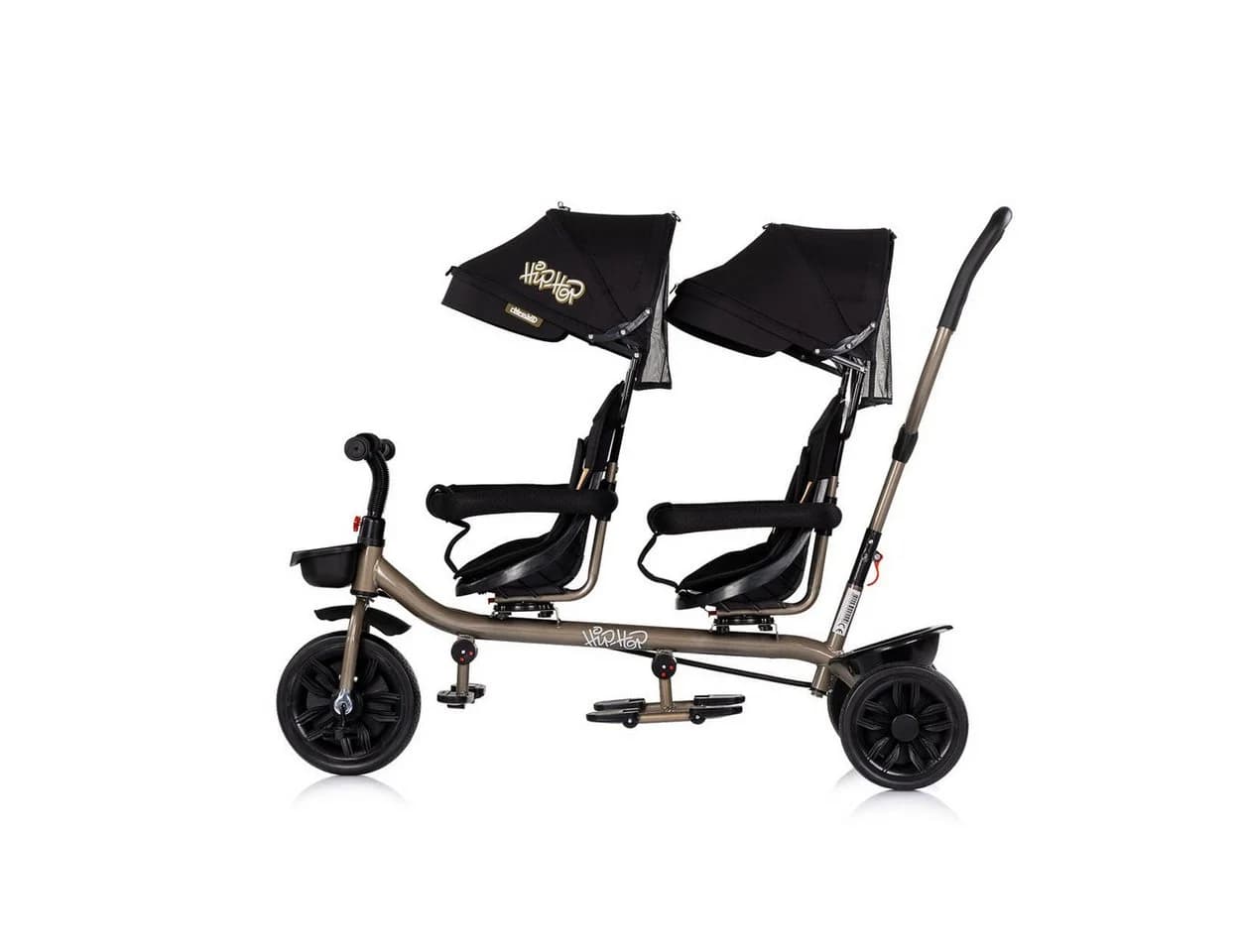 Babyshoppen Geschwisterdreirad Hip Hop Schwarz 360° Sitze - Bild 4