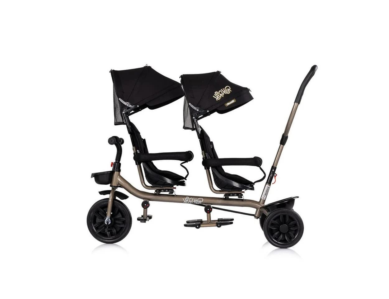 Babyshoppen Geschwisterdreirad Hip Hop Schwarz 360° Sitze - Bild 5