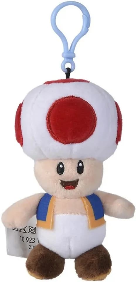 Super Mario Plüsch Schlüsselanhänger Toad 15 cm mit Karabiner