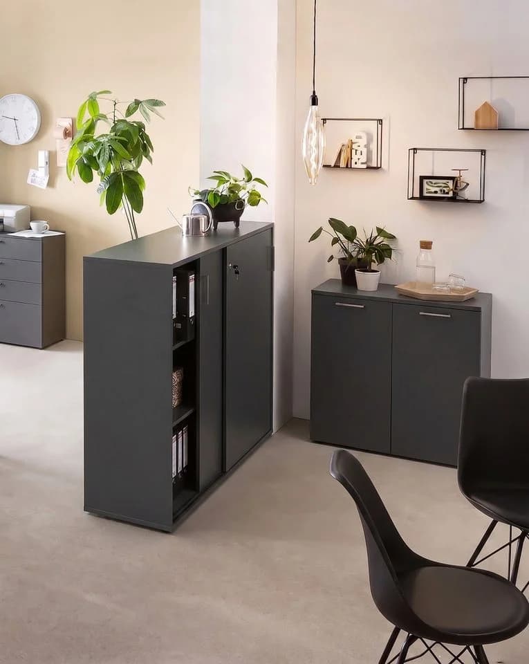 SCHILDMEYER Aktenschrank Serie 1500 Anthrazit 2 Türen