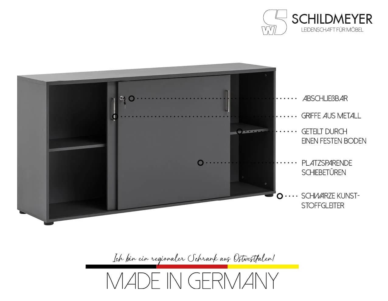 SCHILDMEYER Aktenschrank Serie 1500 Anthrazit Abschließbar - Bild 5