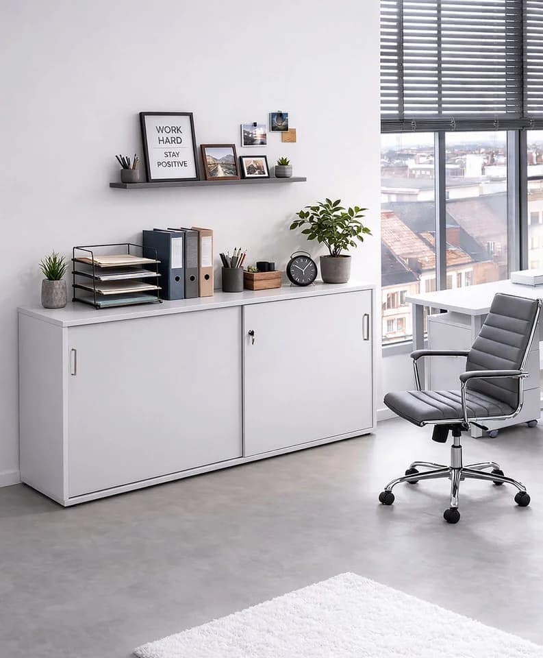 SCHILDMEYER Aktenschrank Serie 1500 Grau Schiebetüren FSC