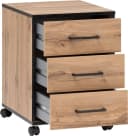 Schildmeyer Rollcontainer Serie 2000 Eiche Schwarz 3 Schubladen Bild 4